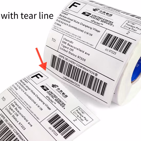 Self Adhesive Direct Thermal Sticker Paper Printed Labels for Shipping