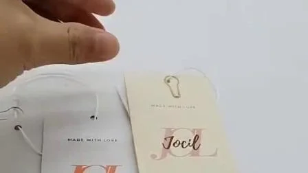 Hangtag de roupas de marca própria impressa em papel com logotipo personalizado