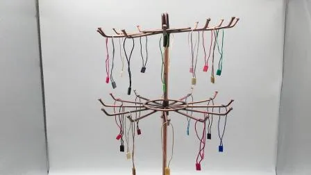 Jóias personalizadas relógio roupas fita cera algodão etiqueta redonda selo hangtag cordas etiqueta de 3 camadas e prendedor de cordão elástico para sapatos (BY80114)